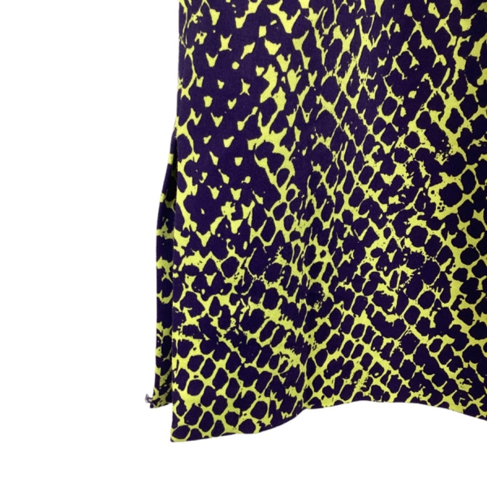 Linda Allard Ellen Tracy Straight Pencil‎ Skirt Size 4 Yellow Purple Snakeskin - Picture 5 of 7